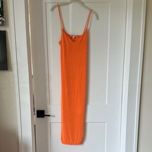 Orange Sleeveless Maxi Dress